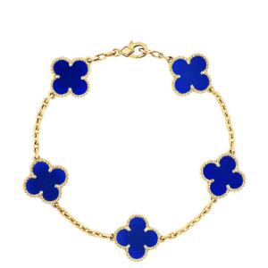 Brățara trifoi albastru din oțel inoxidabil